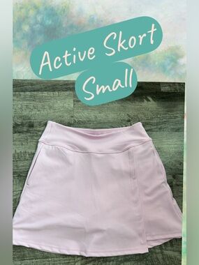 Light Pink Asymmetrical Active Skort